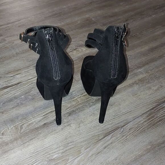 JustFab black stiletto platform Birdie heels Sz 9 - Picture 4 of 7